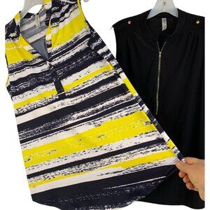 Set Of 2 PerSeption Womens Tops XL SL Stretch 8838 Resort Vacay